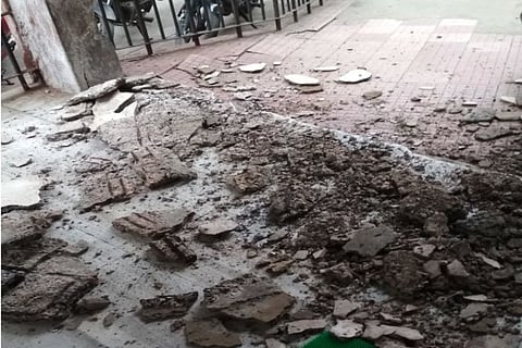 2 injured at Osmania Hospital after concrete block falls from ceiling