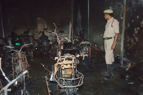 Twenty-five e-bikes gutted in motor showroom fire in Andhra