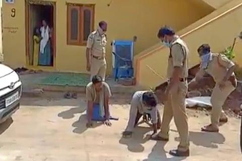 Video: Telangana cop caught on cam thrashing people, probe ordered