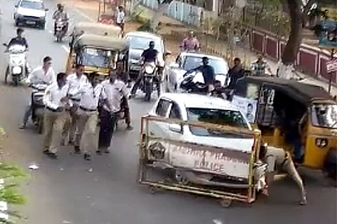 Drunk college student rams car into cops in Andhra, head constable injured