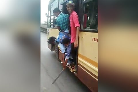 Chennai students hang off footboards, brandish knives on bus: Police say probe on