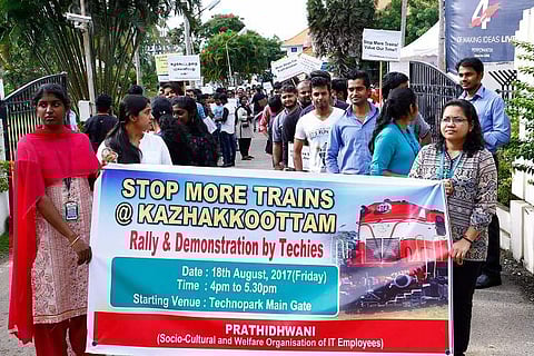 ‘Train connectivity is our right’: Kerala techies rally for better access to workplace