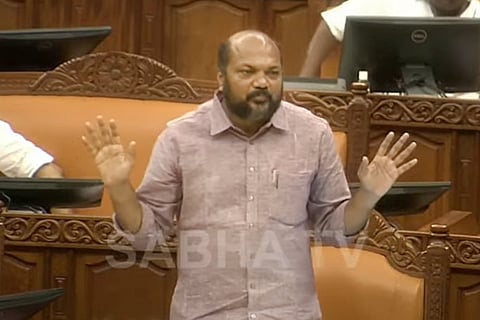 Kerala Minister P Rajeev presenting the Lokayukta Bill in the Assembly