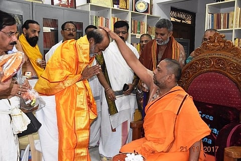 Rajinikanth visits Andhra's Mantralayam temple 