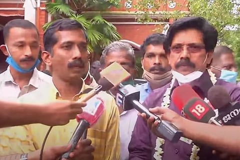 CPI(M) members accused of torching Krishna Pillai statue