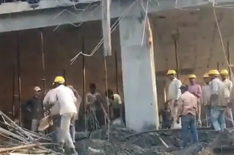 Two labourers killed after under-construction parking lot in Bengaluru collapses