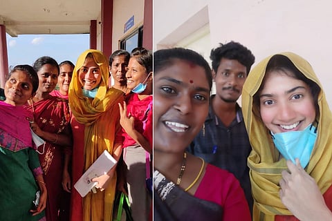 Actor Sai Pallavi with fans