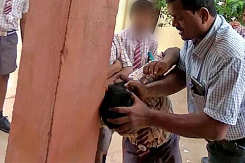 Video: Andhra principal mercilessly beats up tribal students, police register case
