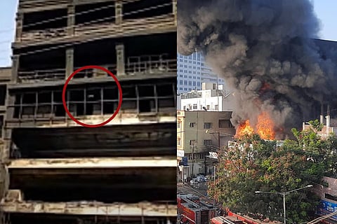 Drones being used at the fire site in Secunderabad