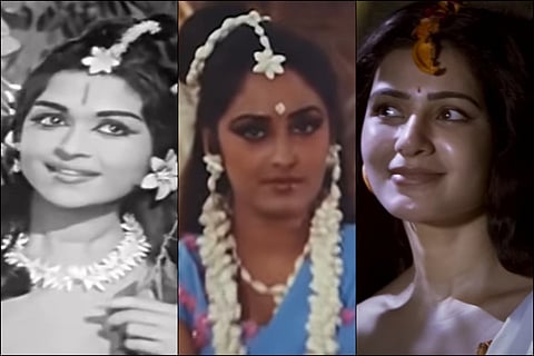 Saroja Devi, Jaya Prada and Samantha in the role of Shakuntala