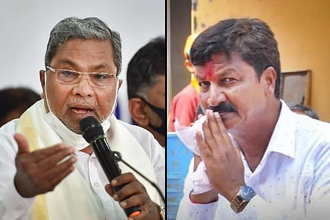 A collage of Congress leader Siddaramaiah and BJP leader Ramesh Jarkiholi