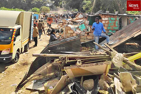Slum demolition in Byrasandra
