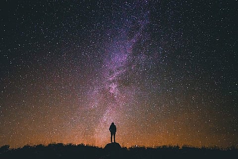 File photo of a person looking at the night sky
