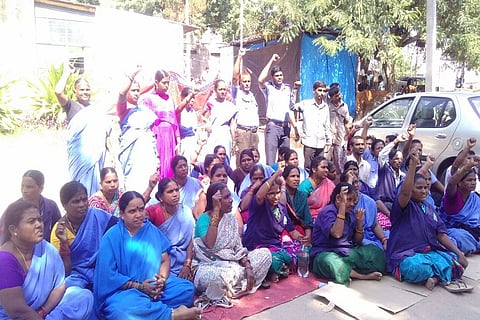 Hyderabad hospital sanitary workers go on strike after govt stalls payments