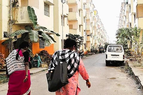 Sulikunte quarters, which was built to rehabilitate those evicted from Ejipura slum in 2013.