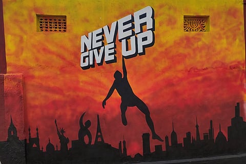 A wall art in Kollapakal village of Maheshwaram in the outskirts of Hyderabad