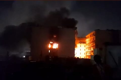 Swapnalok complex, which caught fire in Hyderabad