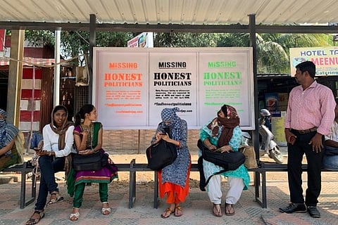 Honest politicians missing? Hyderabad artist couple urges people to vote NOTA