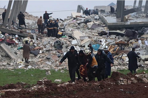 Rescue operations being undertaken after the earthquake in Syria