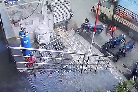 Screengrab of the incident where a Hyderabad man suffered critical burn injuries