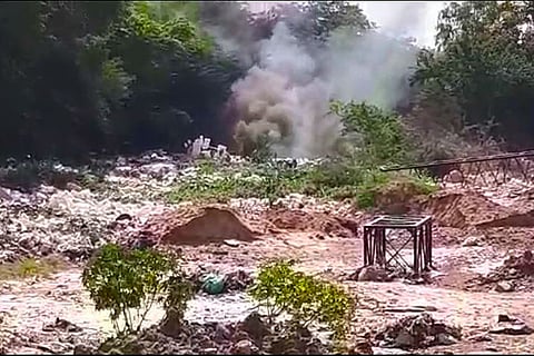 Froth on Monday, fire on Tuesday: Flames engulf Varthur lake, is there no solution?