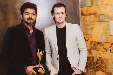Vijay collects his IARA Award for 'Mersal' in person