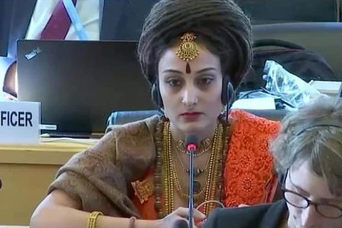 Vijayapriya Nithyananda, who represented Kailasa at the UN