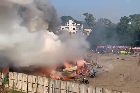 Fire breaks out at firecracker stalls in Vijayawada