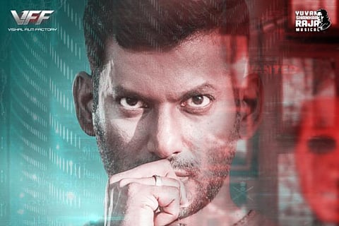 Actor Vishal in movie Chakra poster
