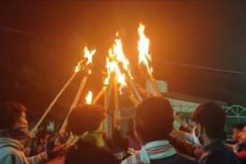 Students protest at Visva Bharati University