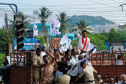 Vizag steel plant workers protest privatisation ahead of PM Modi’s visit
