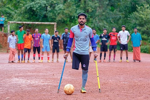 Kerala footballer lost a leg in an accident, but it hasn’t stopped him from playing