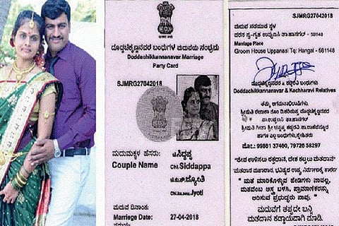This Karnataka couple found a unique way to urge their wedding guests to vote!