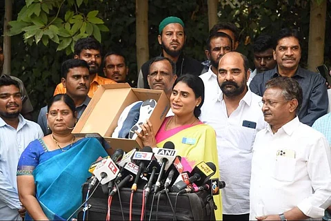 YS Sharmila buys CM KCR a pair of shoes, challenges him to join her padayatra