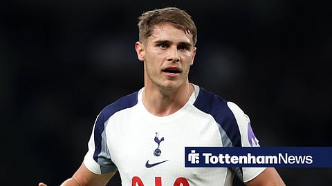 Micky van de Ven in action for Tottenham Hotspur