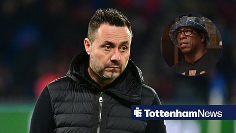 Roberto De Zerbi and a circular inset of Ian Wright