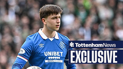 Tottenham star Mikey Moore in action for Rangers