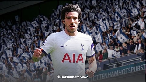 Sandro Tonali in a Tottenham shirt