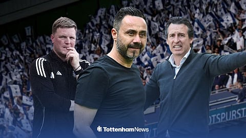 Tottenham boss Roberto De Zerbi, Unai Emery and Eddie Howe