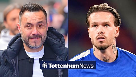 Split image of Tottenham manager Roberto De Zerbi and Chelsea winger Mykhailo Mudryk