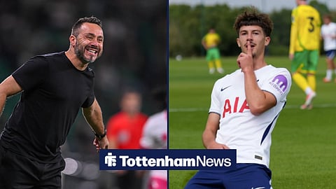 Armend Muslika and Tottenham boss Roberto De Zerbi
