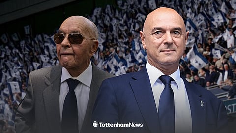 Joe Lewis and Daniel Levy in suits ahead of the Tottenham Hotspur Stadium