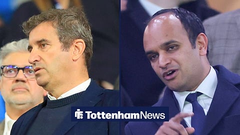 Split image of Manchester City CEO Ferran Soriano and Tottenham chief Vinai Venkatesham