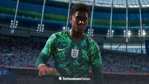 Tottenham goalkeeper Mikel Jack in an England shirt