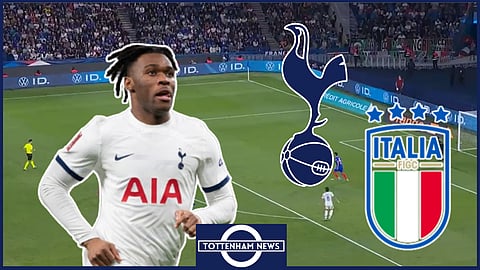 Tottenham ace Destiny Udogie stars in Italy cameo v France. Credit: Sport TV via X
