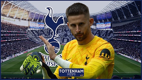 Tottenham goalkeeper Guglielmo Vicario. (Credit - Imago)