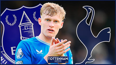 Everton defender Jarrad Branthwaite is linked with Tottenham. (Credit: Imago)
