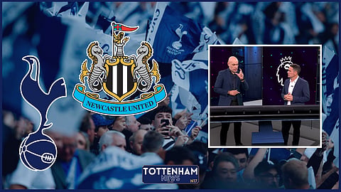 Howard Webb reacts to Tottenham v Newcastle United badge. Credit: Premier League official website