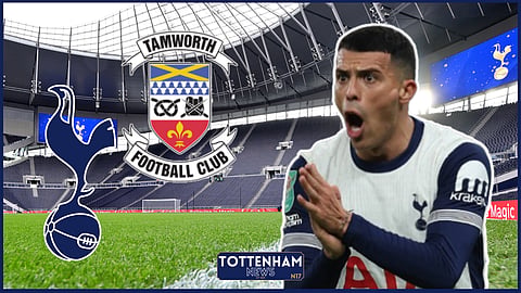 Pedro Porro struggled in Tottenham v Tamworth. Credit: Imago