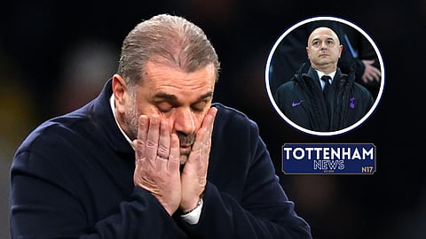 Tottenham boss Ange Postecoglou and chairman Daniel Levy (Credit: Imago)
